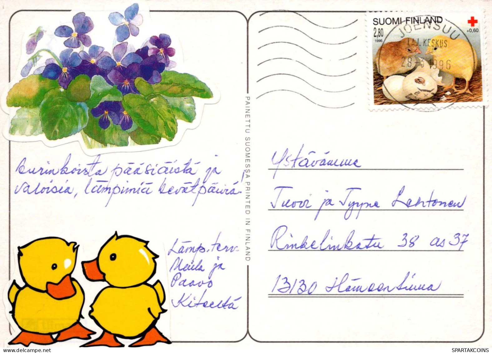 EASTER CHICKEN EGG Vintage Postcard CPSM #PBP096.GB - Ostern