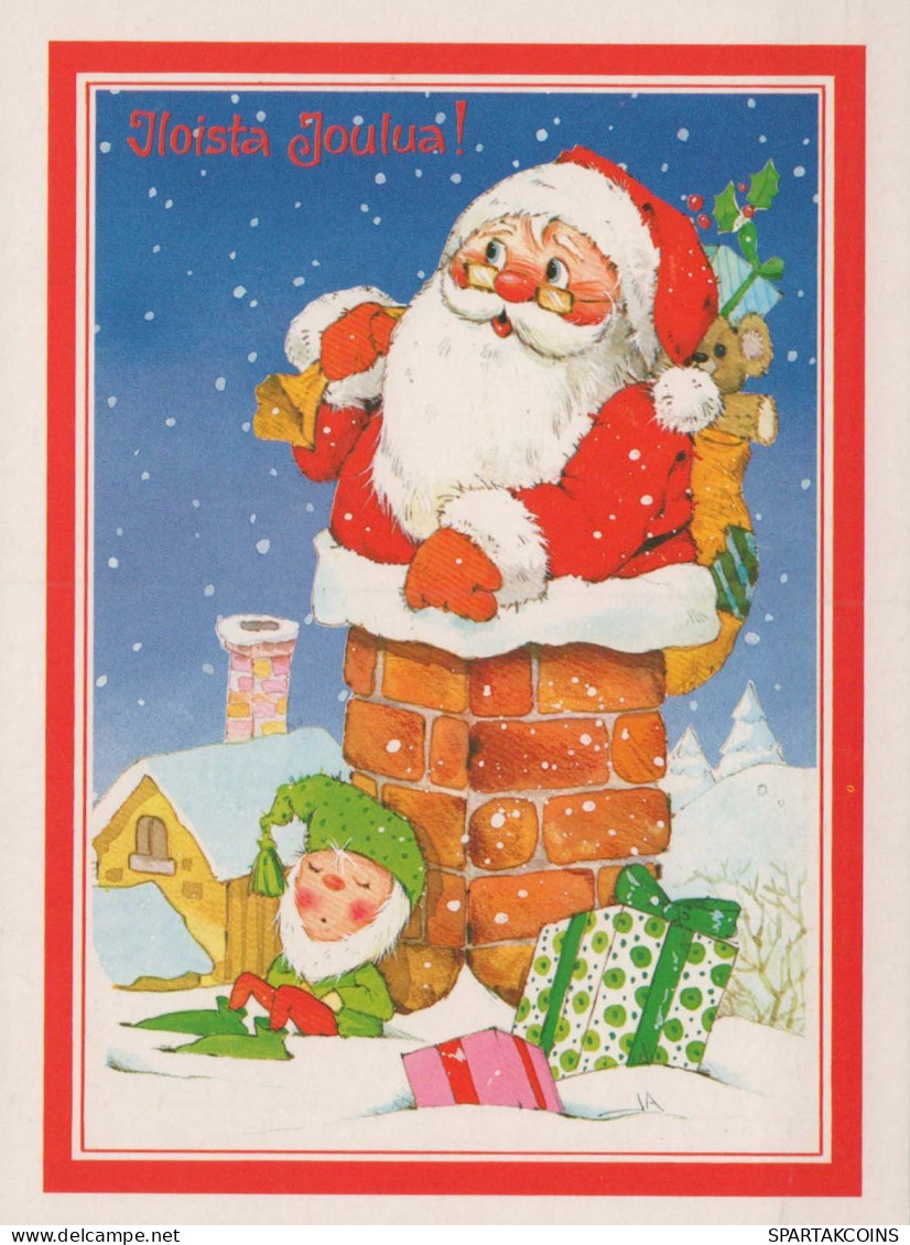 PÈRE NOËL Bonne Année Noël Vintage Carte Postale CPSM #PBL231.FR - Santa Claus