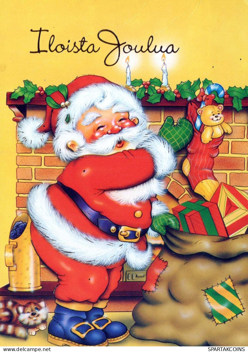 PÈRE NOËL Bonne Année Noël Vintage Carte Postale CPSM #PBL353.FR - Santa Claus