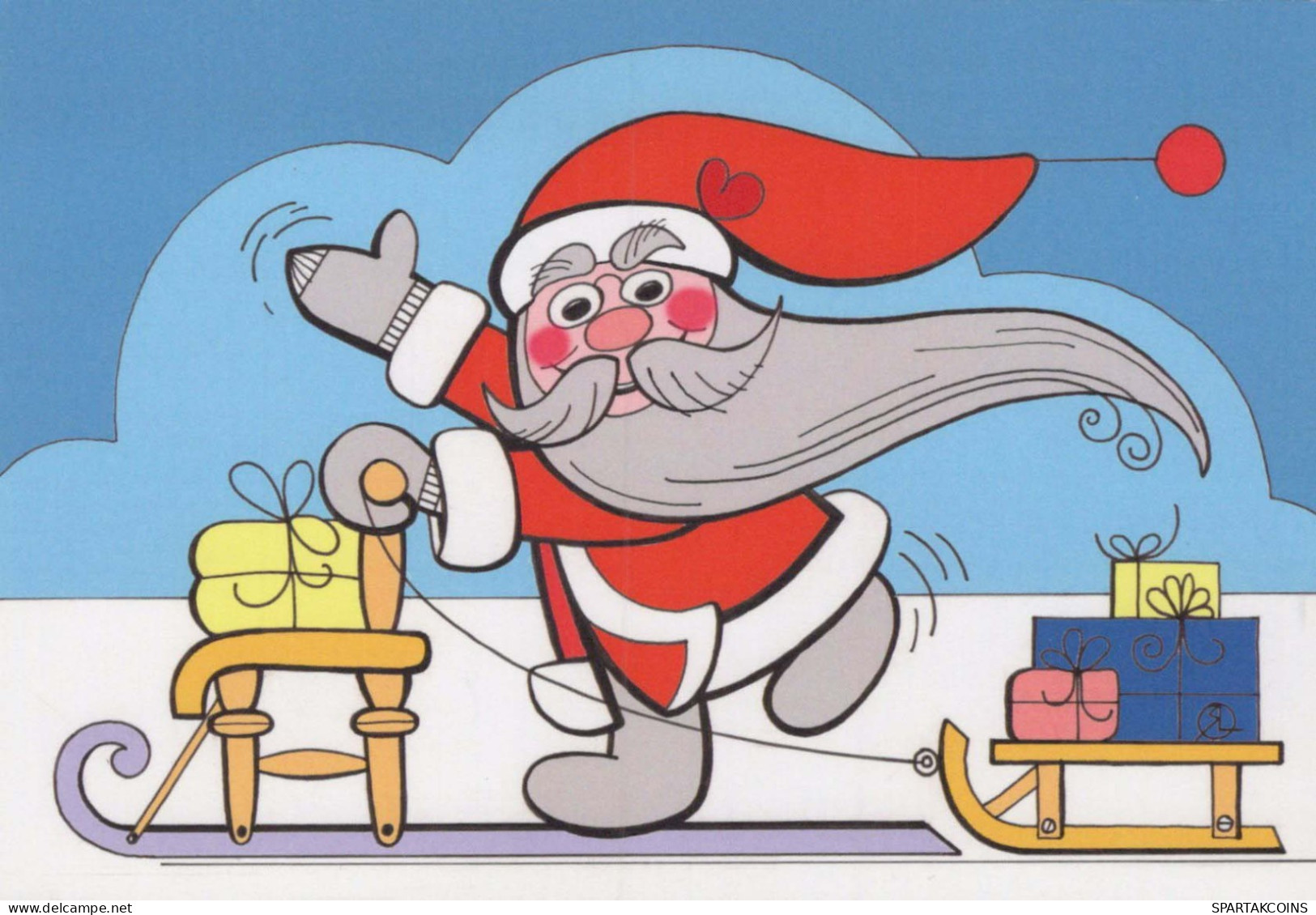 PÈRE NOËL Bonne Année Noël Vintage Carte Postale CPSM #PBL548.FR - Santa Claus