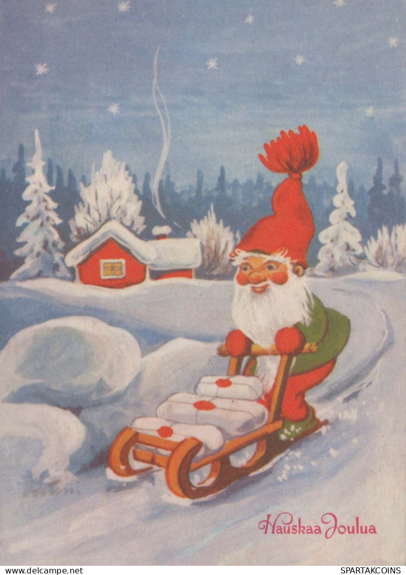 PÈRE NOËL Bonne Année Noël Vintage Carte Postale CPSM #PBL166.FR - Santa Claus