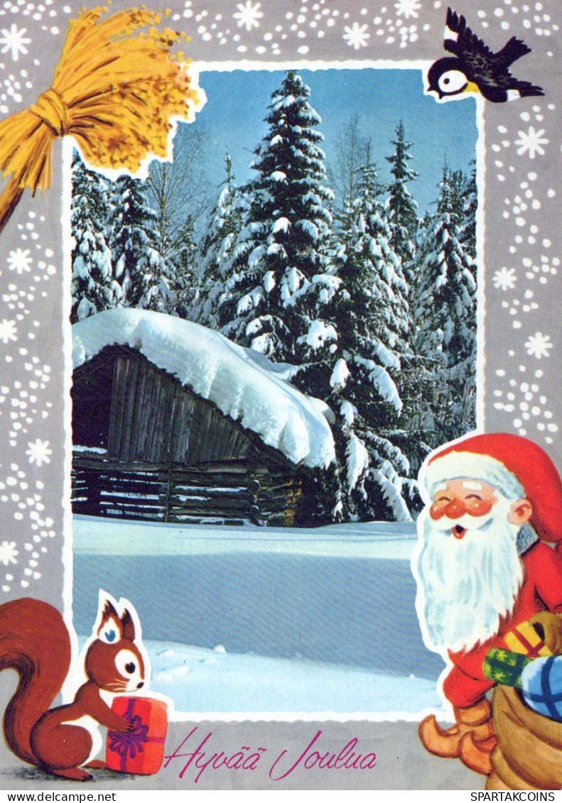 PÈRE NOËL Bonne Année Noël Vintage Carte Postale CPSM #PAV681.FR - Santa Claus