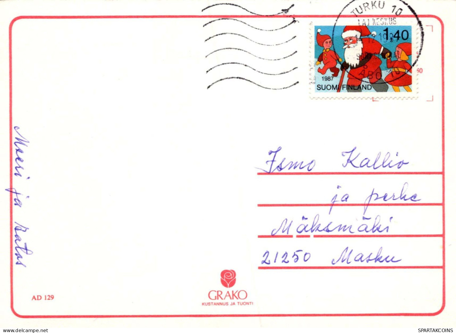 PÈRE NOËL Bonne Année Noël Vintage Carte Postale CPSM #PAU593.FR - Santa Claus