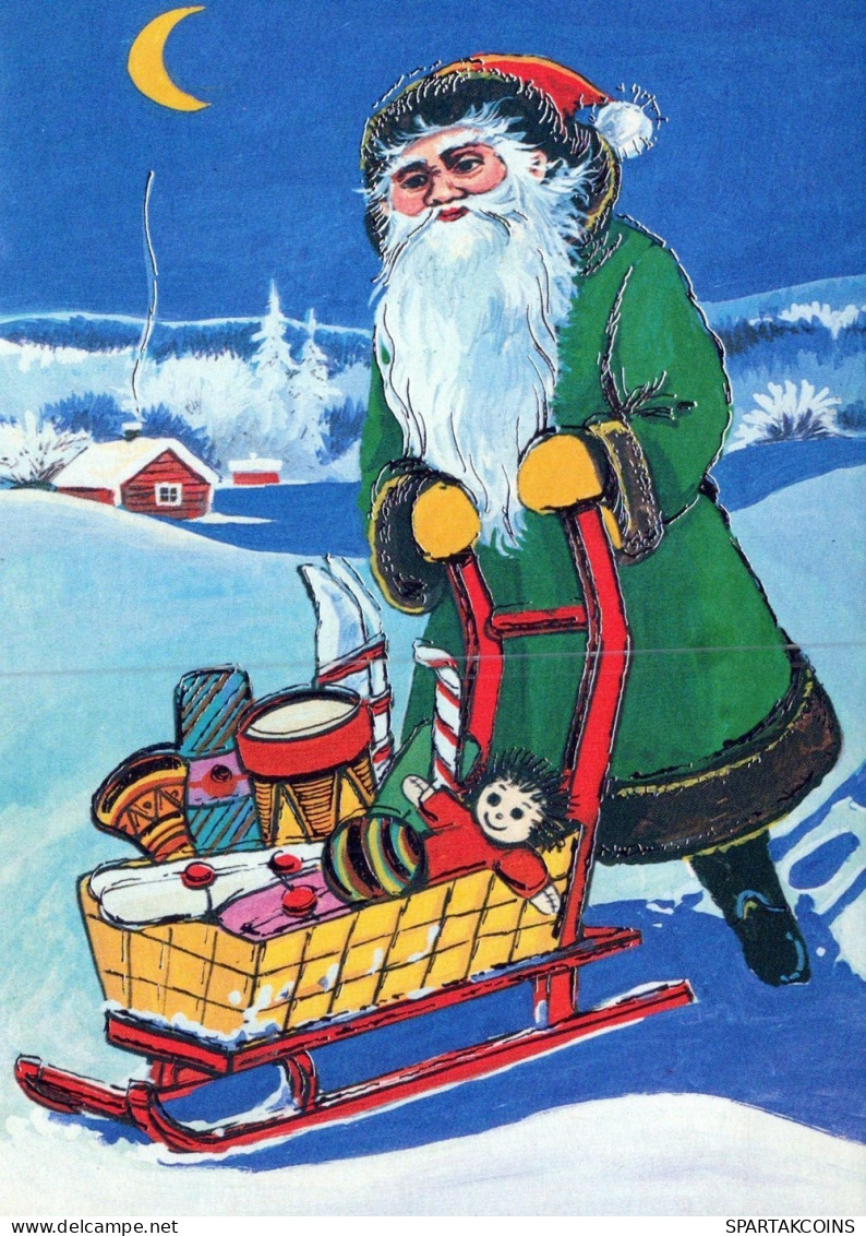 PÈRE NOËL NOËL Fêtes Voeux Vintage Carte Postale CPSM #PAK760.FR - Santa Claus