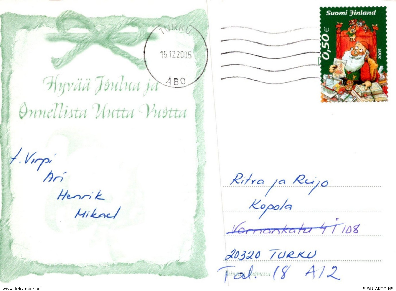 PÈRE NOËL NOËL Fêtes Voeux Vintage Carte Postale CPSM #PAK631.FR - Santa Claus