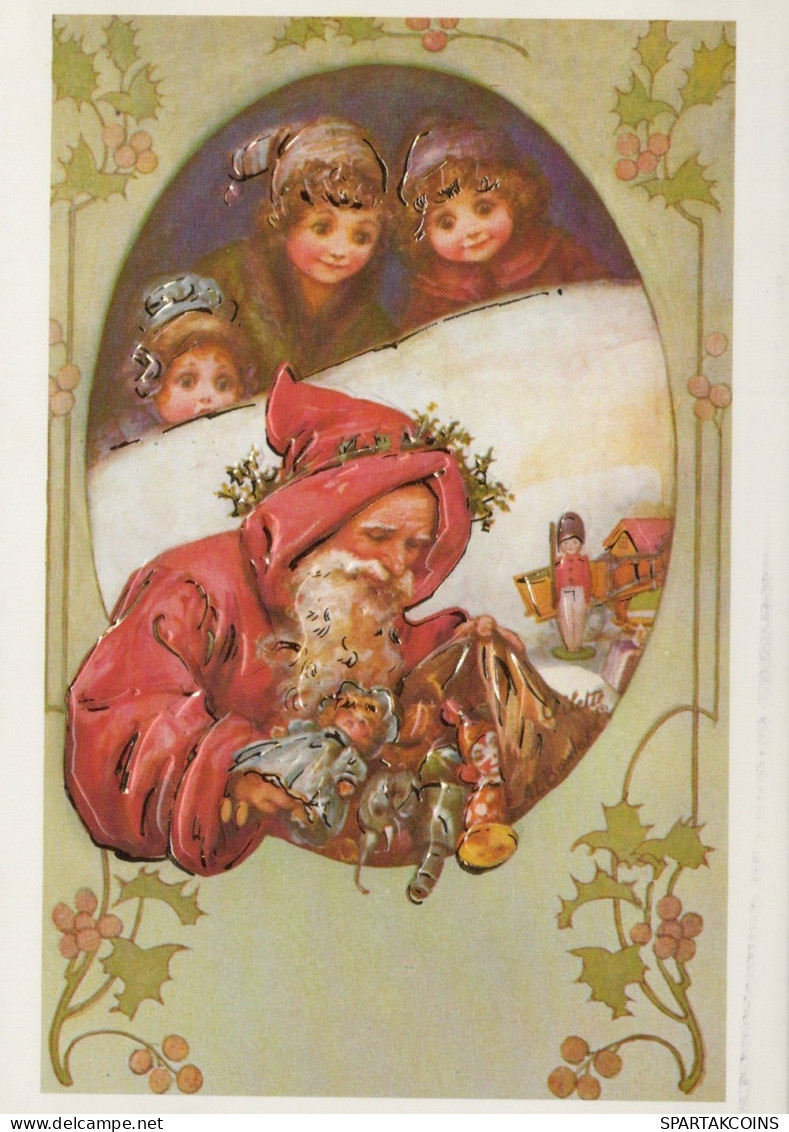 PÈRE NOËL ENFANT NOËL Fêtes Voeux Vintage Carte Postale CPSM #PAK367.FR - Santa Claus