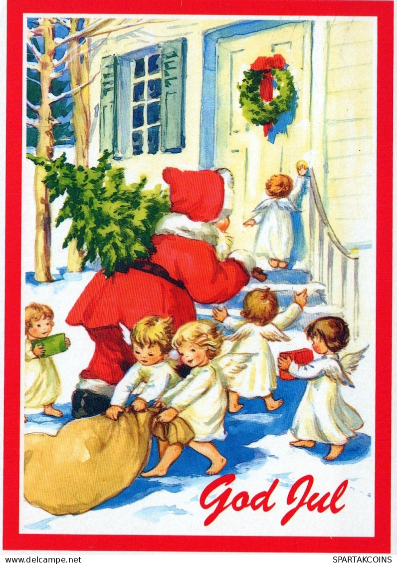 PÈRE NOËL ANGES NOËL Vintage Carte Postale CPSM #PAK143.FR - Santa Claus