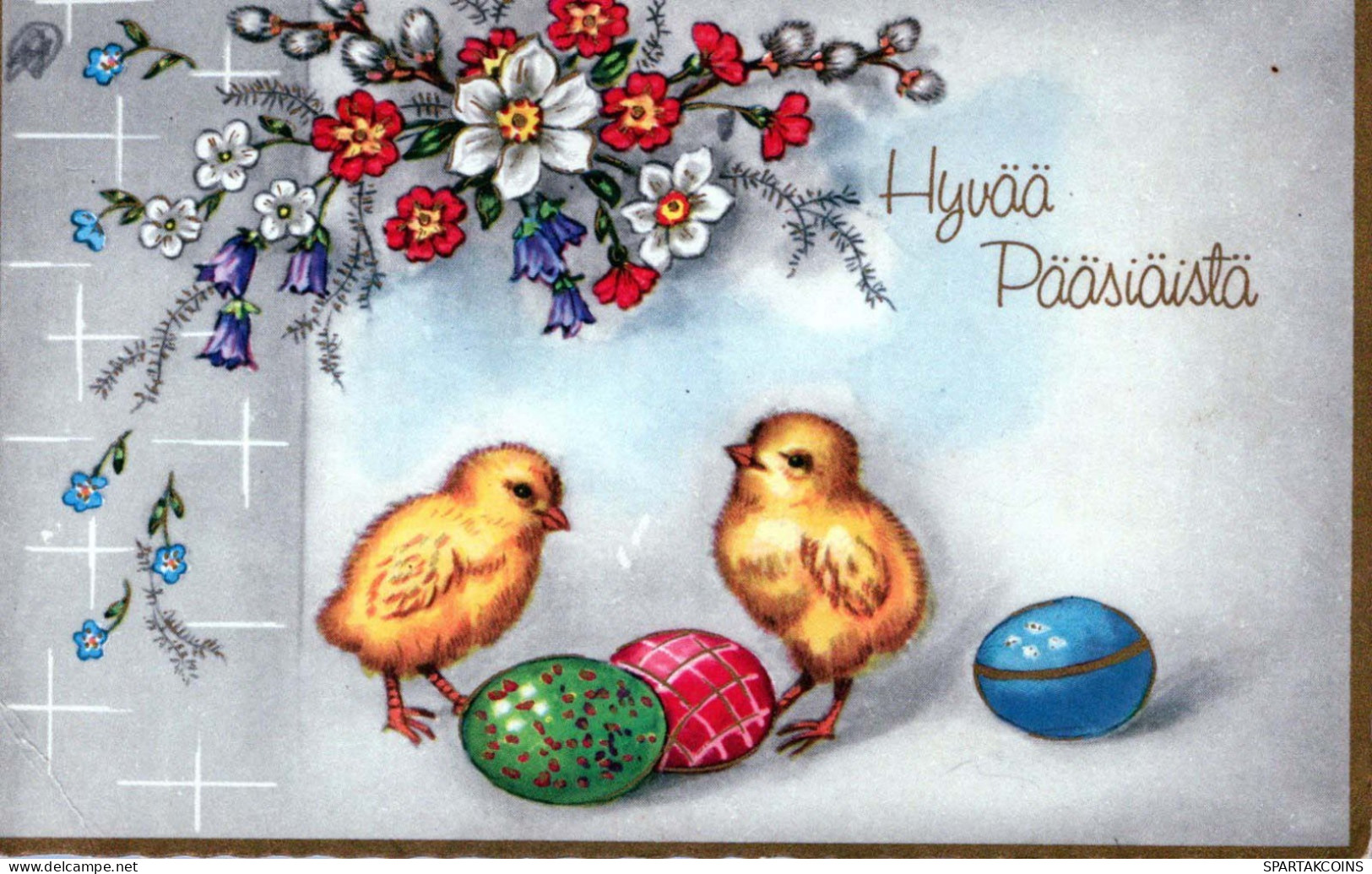 PASCUA POLLO HUEVO Vintage Tarjeta Postal CPA #PKE416.ES - Ostern