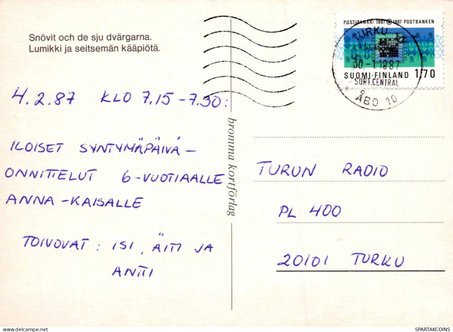 DISNEY DIBUJOS ANIMADOS Vintage Tarjeta Postal CPSM #PBV574.ES - Scènes & Paysages