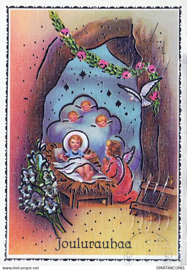 ÁNGEL Navidad Niño JESÚS Vintage Tarjeta Postal CPSM #PBP279.ES - Angels