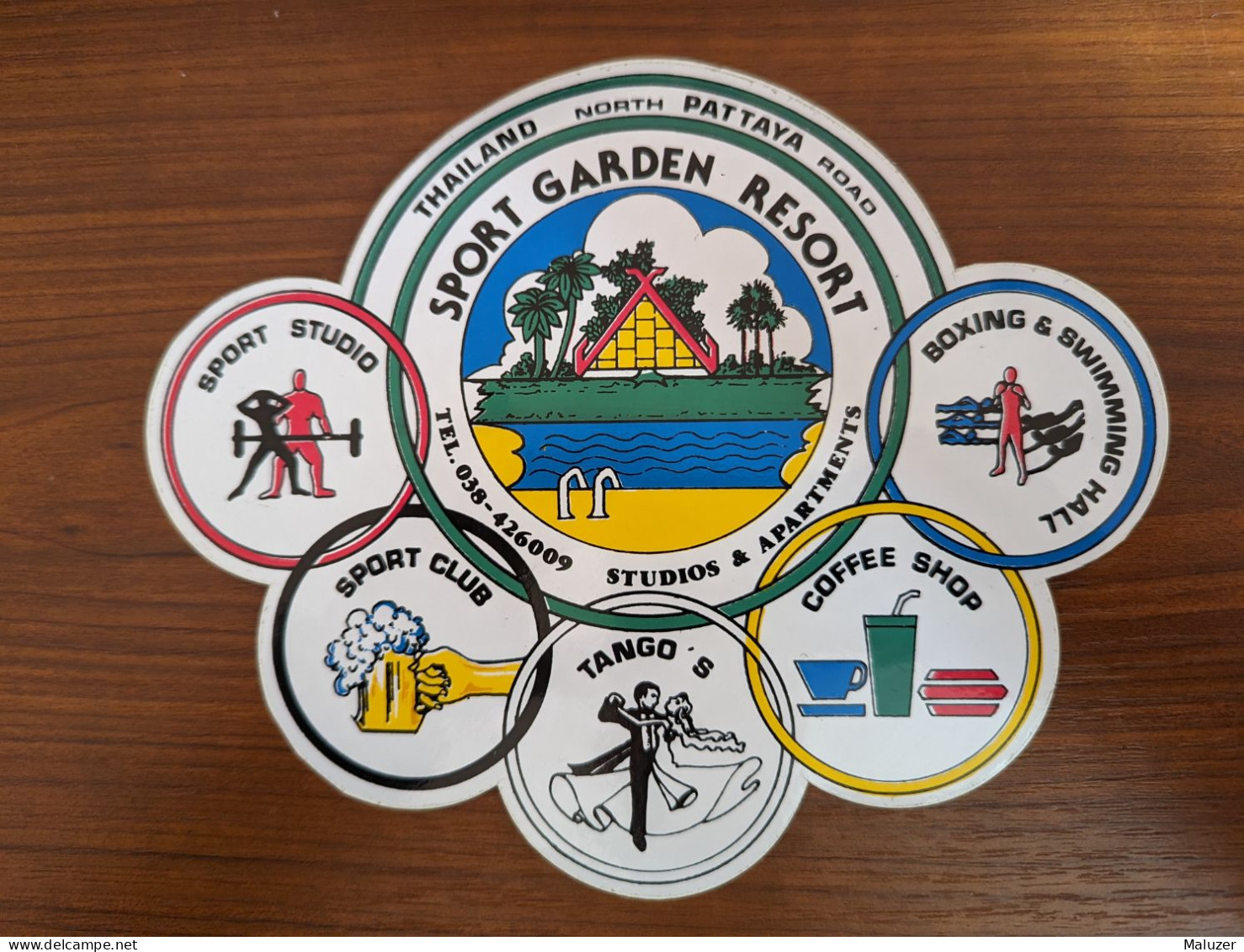 AUTOCOLLANT SPORT GARDEN RESORT – BOXE HALTÉROPHILIE SPORT – PATTAYA THAILAND THAILANDE - Stickers