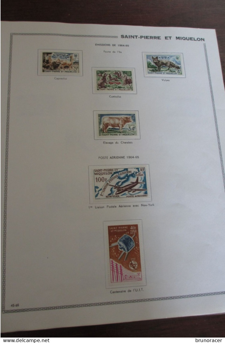 LOT St PIERRE & MIQUELON ANNEES 60 POSTE ET POSTE AERIENNE SUR 3 PAGES D'ALBUM NEUF* COTE 540 EUROS  VOIR SCANS - Nuovi