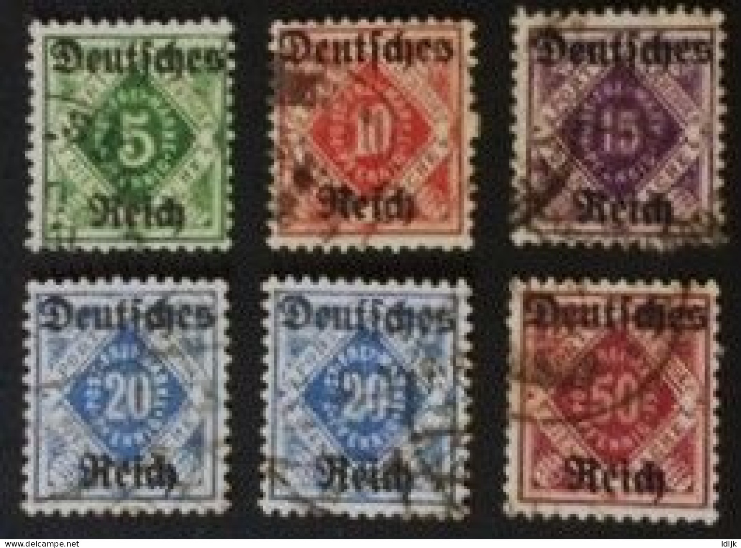 1920 Dienstmarken Ziffern In Rauten Satz Mi.52 - 56 (mit 55X Und 55Y Peprüft BPP) - Dienstmarken
