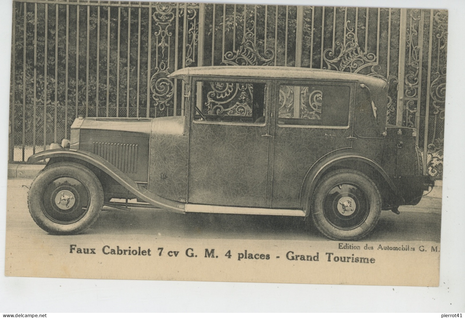 AUTOMOBILE - Faux Cabriolet 4 Places Sur Châssis 7 Cv G.M. - Grand Tourisme - Passenger Cars