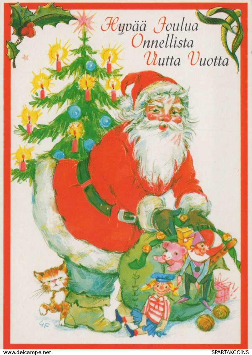 WEIHNACHTSMANN SANTA CLAUS WEIHNACHTSFERIEN Vintage Postkarte CPSM #PAK211.DE - Santa Claus