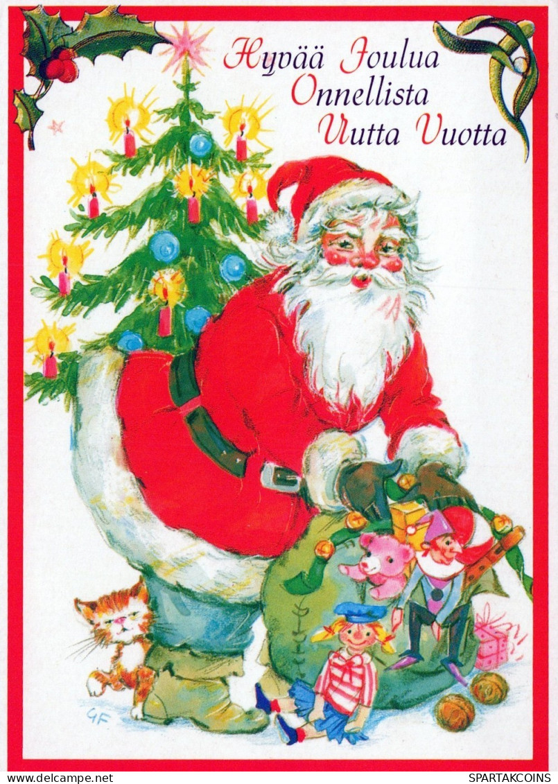 WEIHNACHTSMANN SANTA CLAUS WEIHNACHTSFERIEN Vintage Postkarte CPSM #PAK211.DE - Santa Claus