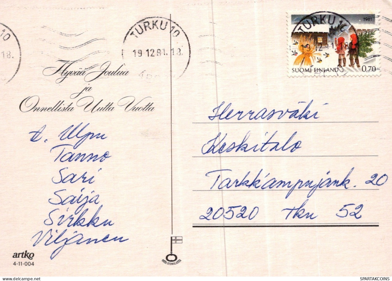 WEIHNACHTSMANN SANTA CLAUS WEIHNACHTSFERIEN Vintage Postkarte CPSM #PAK975.DE - Santa Claus