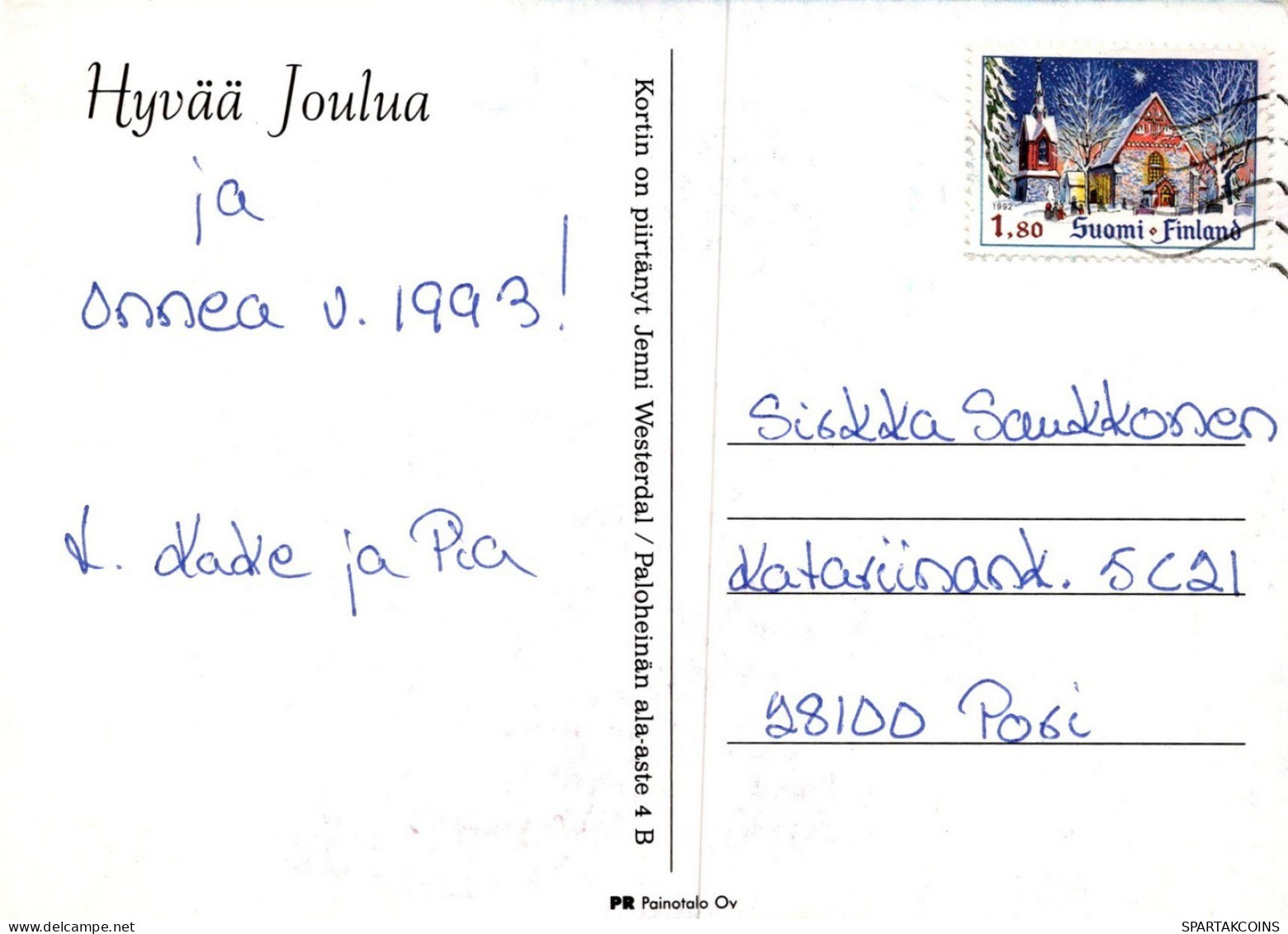 WEIHNACHTSMANN SANTA CLAUS WEIHNACHTSFERIEN Vintage Postkarte CPSM #PAK560.DE - Santa Claus