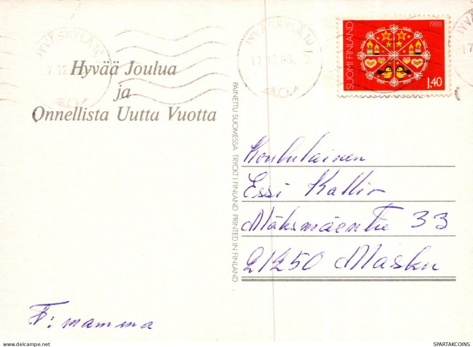WEIHNACHTSMANN SANTA CLAUS TIERE WEIHNACHTSFERIEN Vintage Postkarte CPSM #PAK497.DE - Santa Claus