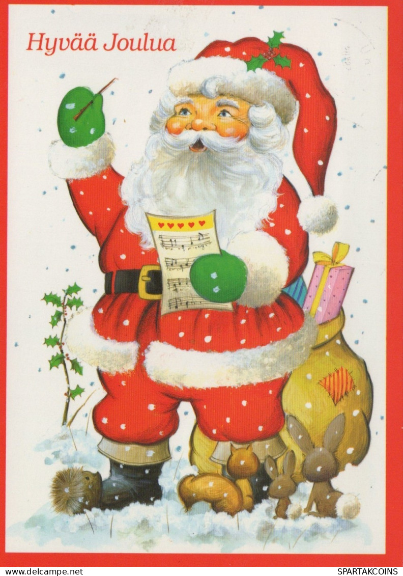 WEIHNACHTSMANN SANTA CLAUS WEIHNACHTSFERIEN Vintage Postkarte CPSM #PAJ516.DE - Kerstman