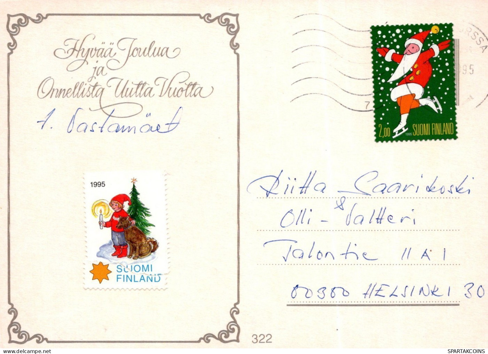 WEIHNACHTSMANN SANTA CLAUS WEIHNACHTSFERIEN Vintage Postkarte CPSM #PAJ721.DE - Kerstman