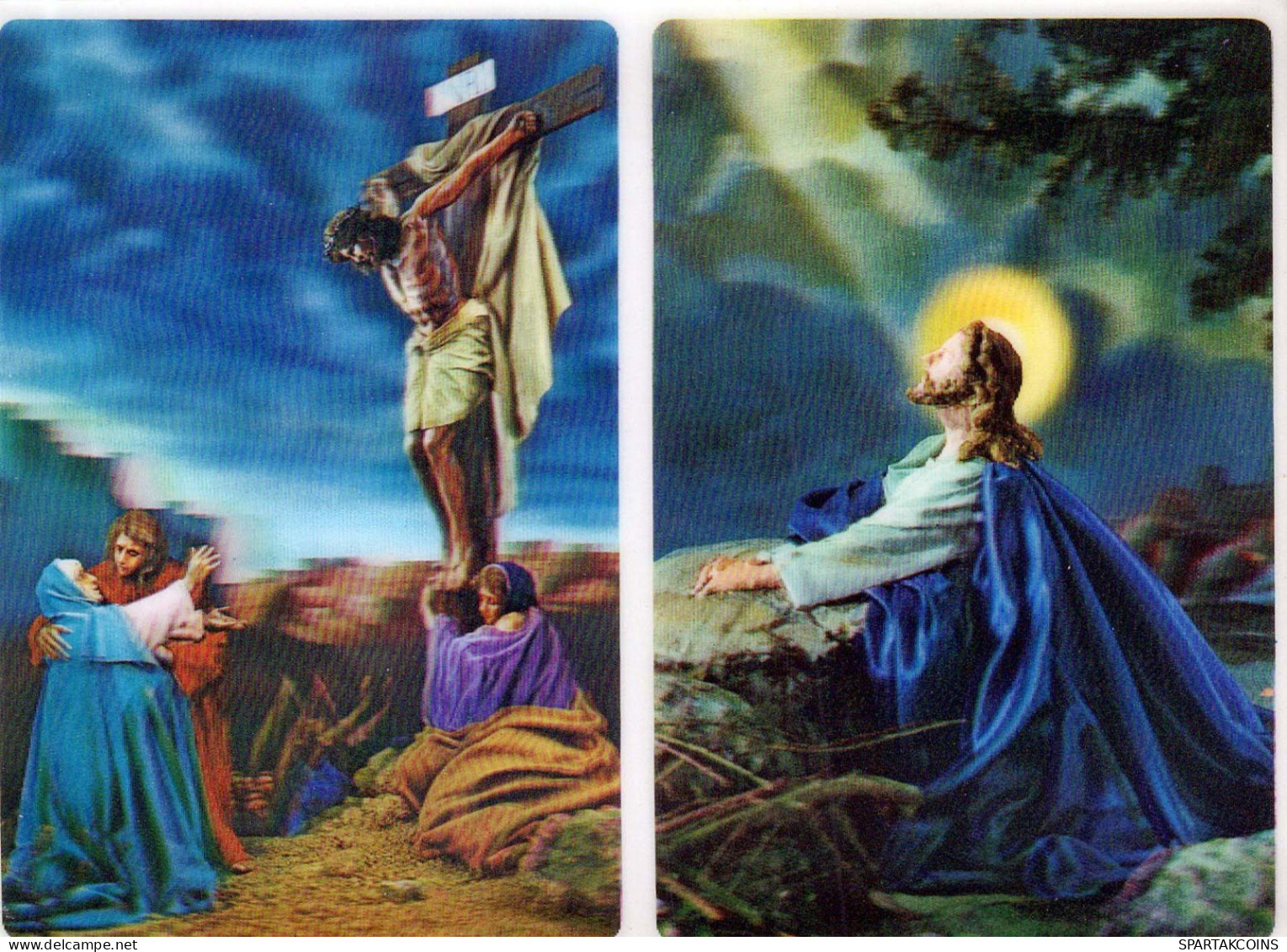 JÉSUS-CHRIST PÂQUES Christianisme Religion LENTICULAR 3D Vintage Carte Postale CPSM #PAZ012.FR - Jésus