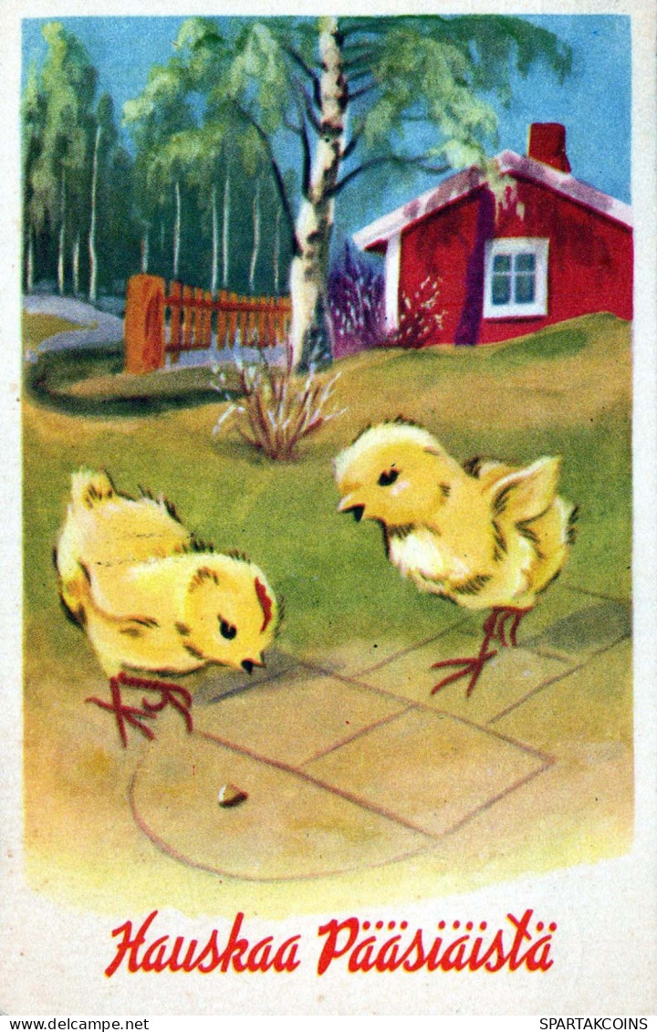 PÂQUES POULET ŒUF Vintage Carte Postale CPA #PKE100.FR - Pâques