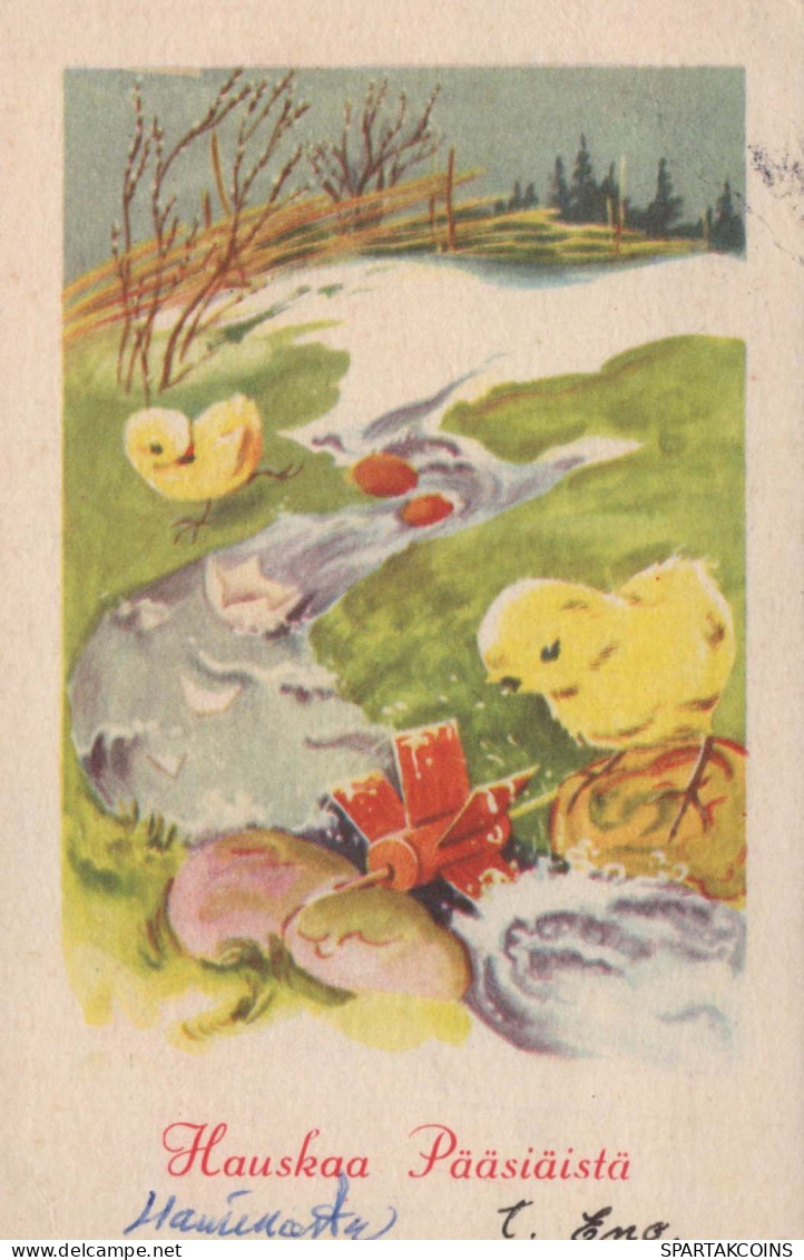 PÂQUES POULET Vintage Carte Postale CPSMPF #PKD465.FR - Pâques