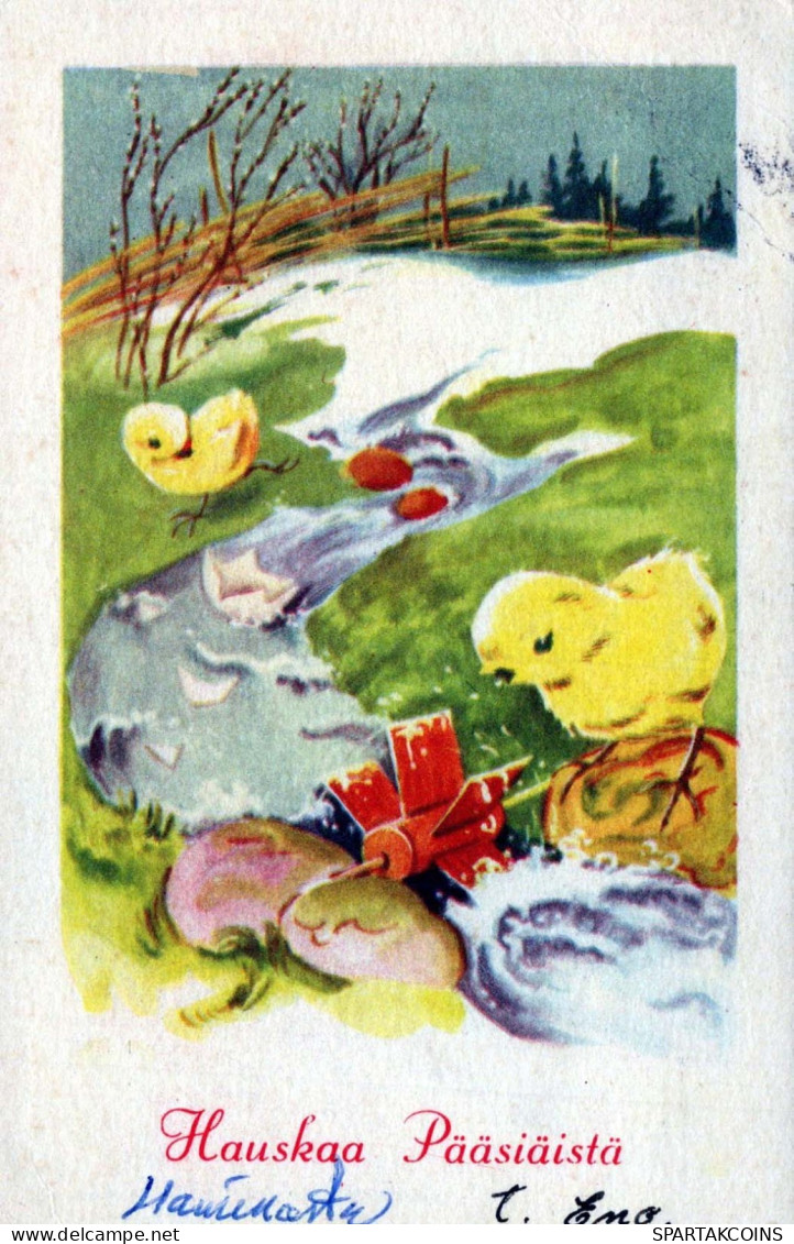 PÂQUES POULET Vintage Carte Postale CPSMPF #PKD465.FR - Ostern