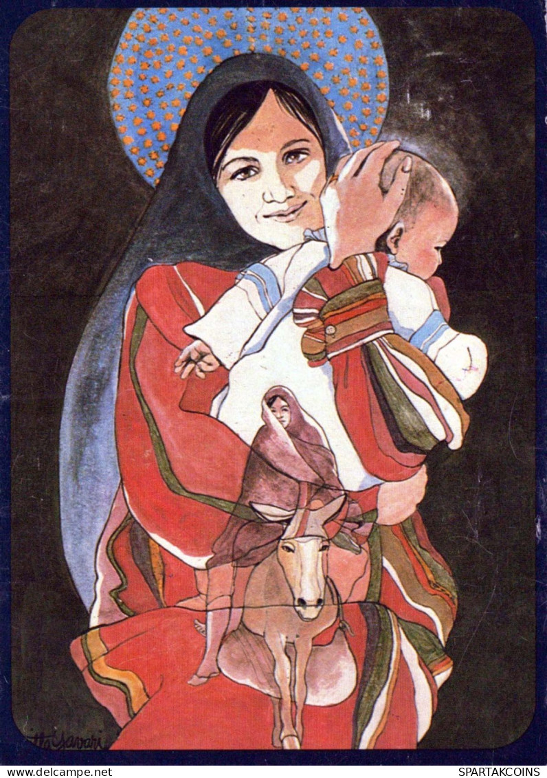 Vierge Marie Madone Bébé JÉSUS Religion Vintage Carte Postale CPSM #PBQ048.FR - Virgen Maria Y Las Madonnas