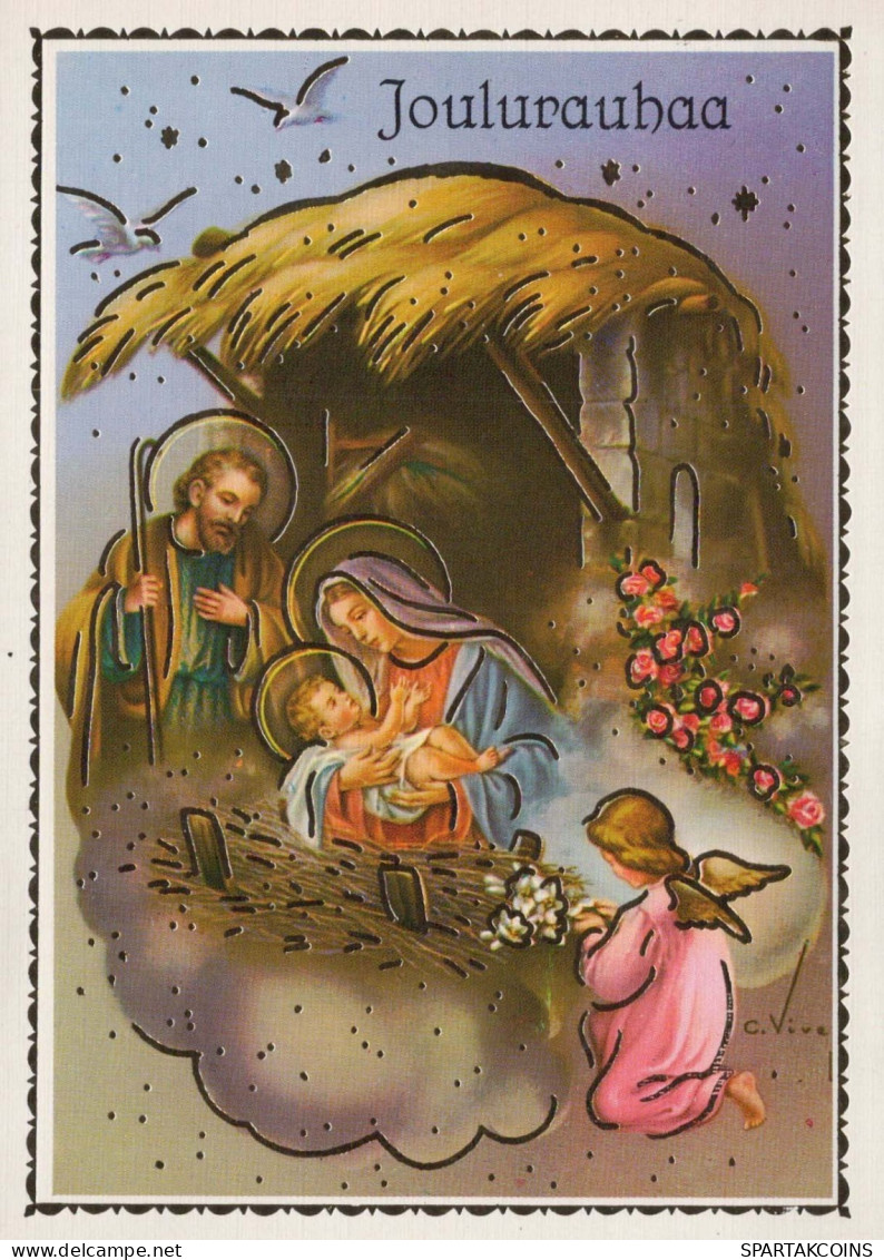 ANGE Noël Bébé JÉSUS Vintage Carte Postale CPSM #PBP280.FR - Anges