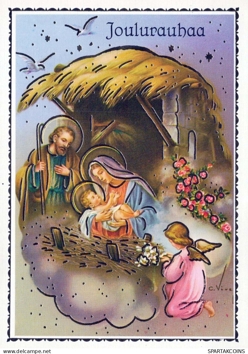 ANGE Noël Bébé JÉSUS Vintage Carte Postale CPSM #PBP280.FR - Angels