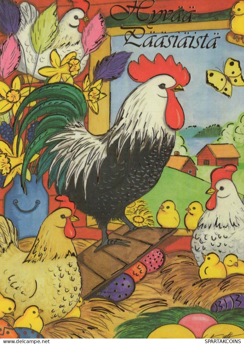 PÂQUES POULET ŒUF Vintage Carte Postale CPSM #PBO780.FR - Easter