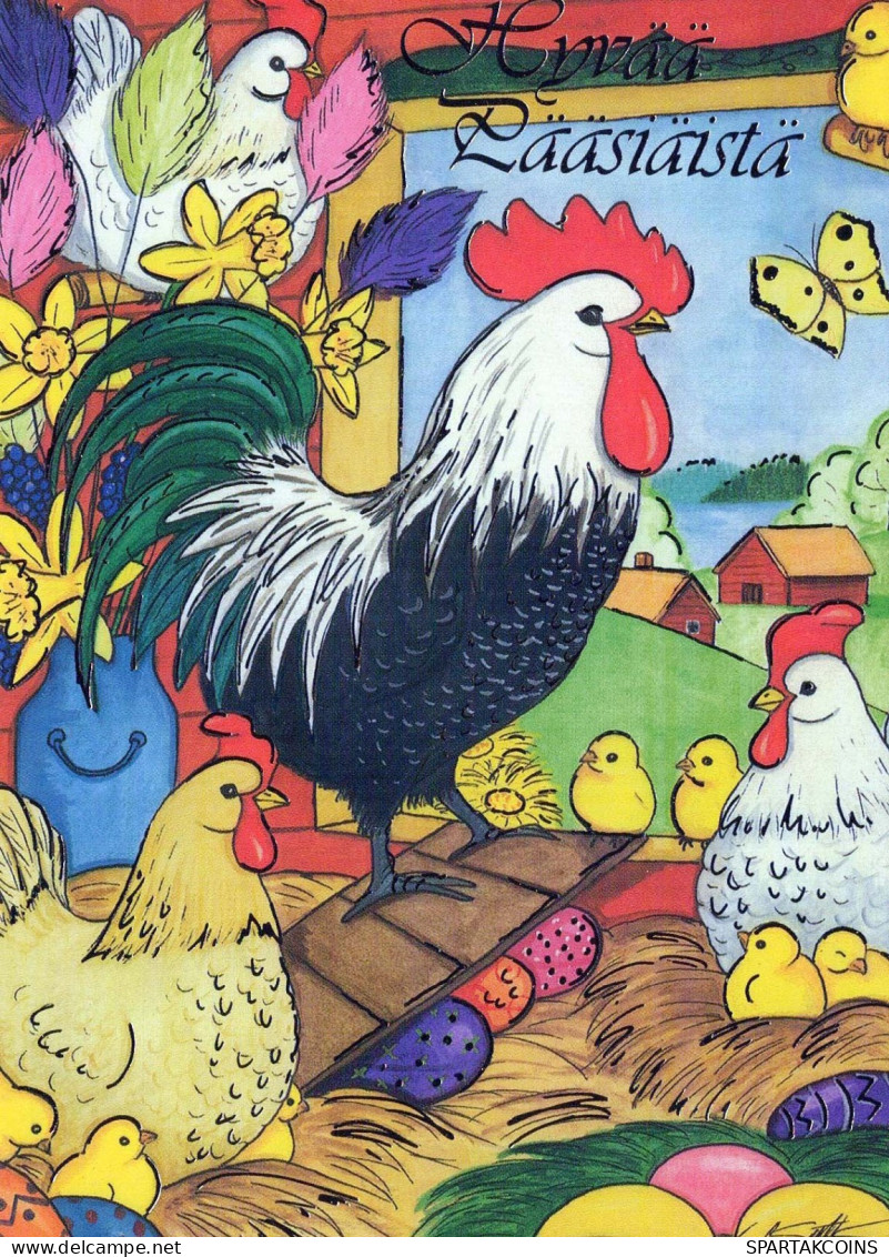 PÂQUES POULET ŒUF Vintage Carte Postale CPSM #PBO780.FR - Ostern