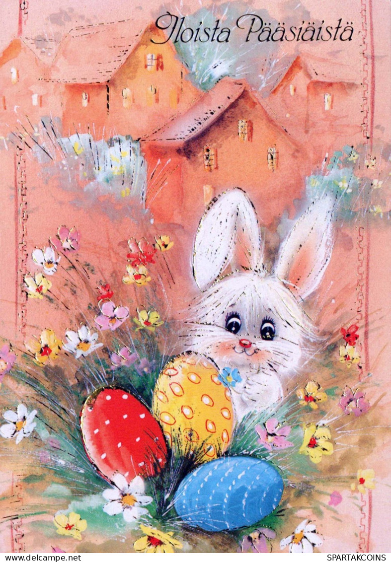 PÂQUES LAPIN ŒUF Vintage Carte Postale CPSM #PBO467.FR - Easter