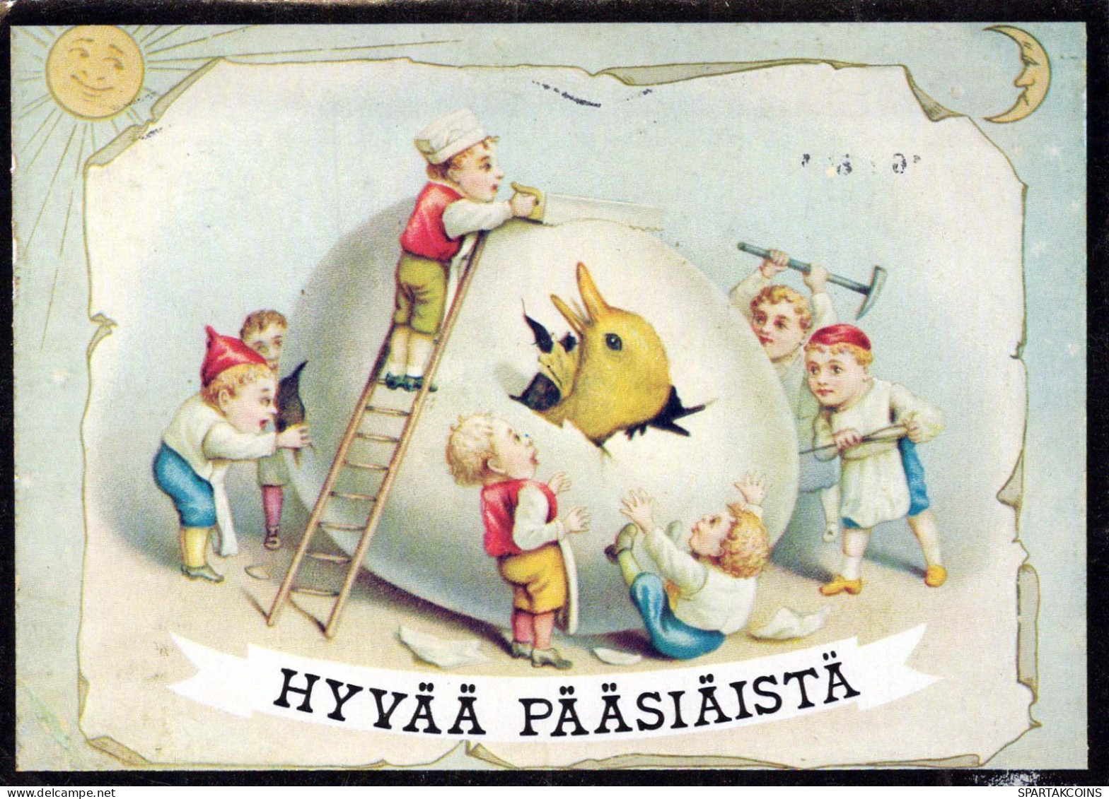 PÂQUES ENFANTS ŒUF Vintage Carte Postale CPSM #PBO340.FR - Easter