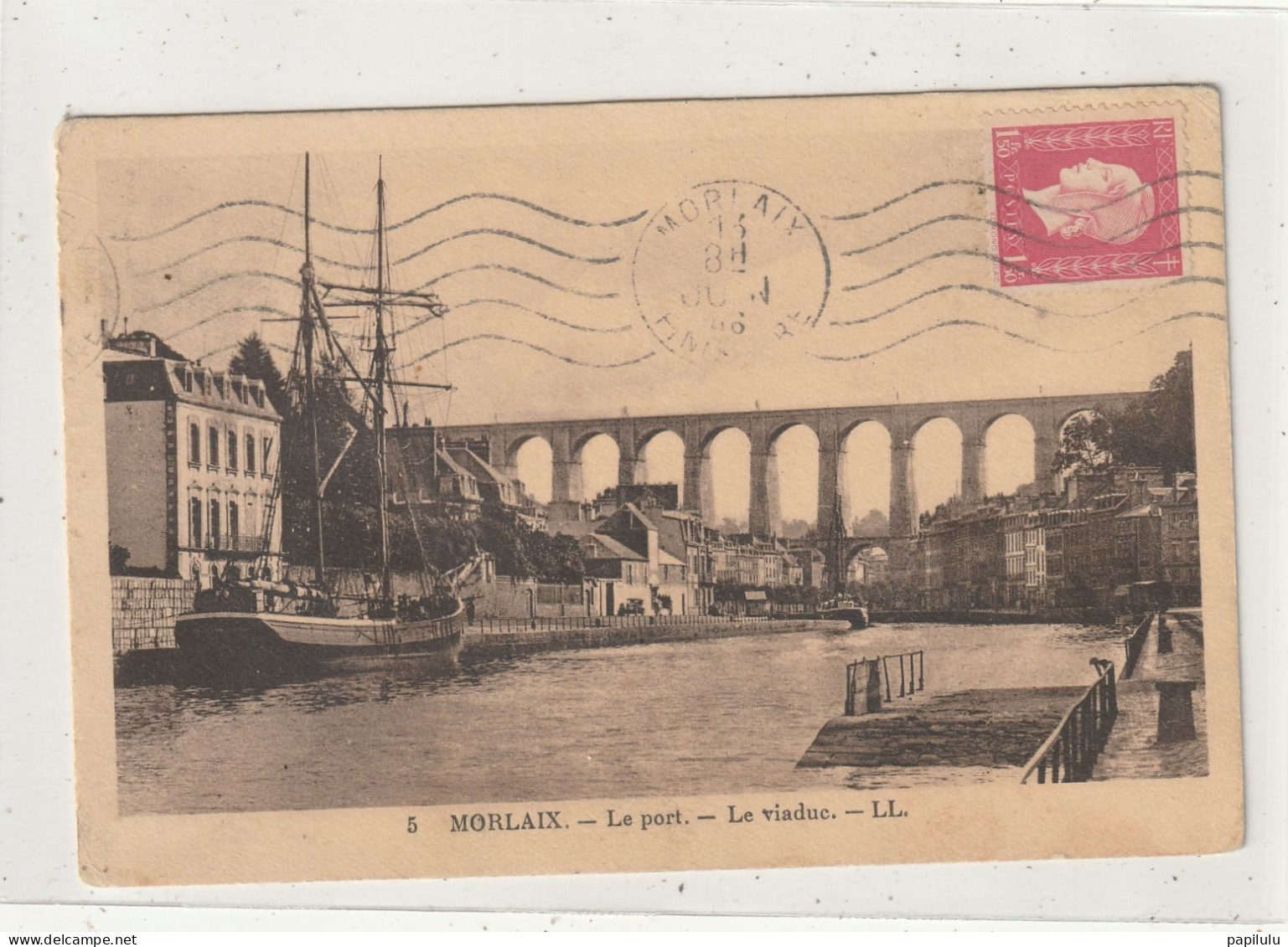 204 : DEPT 29 : édit. L L N° 5 : Morlaix Le Port , Le Viaduc - Morlaix