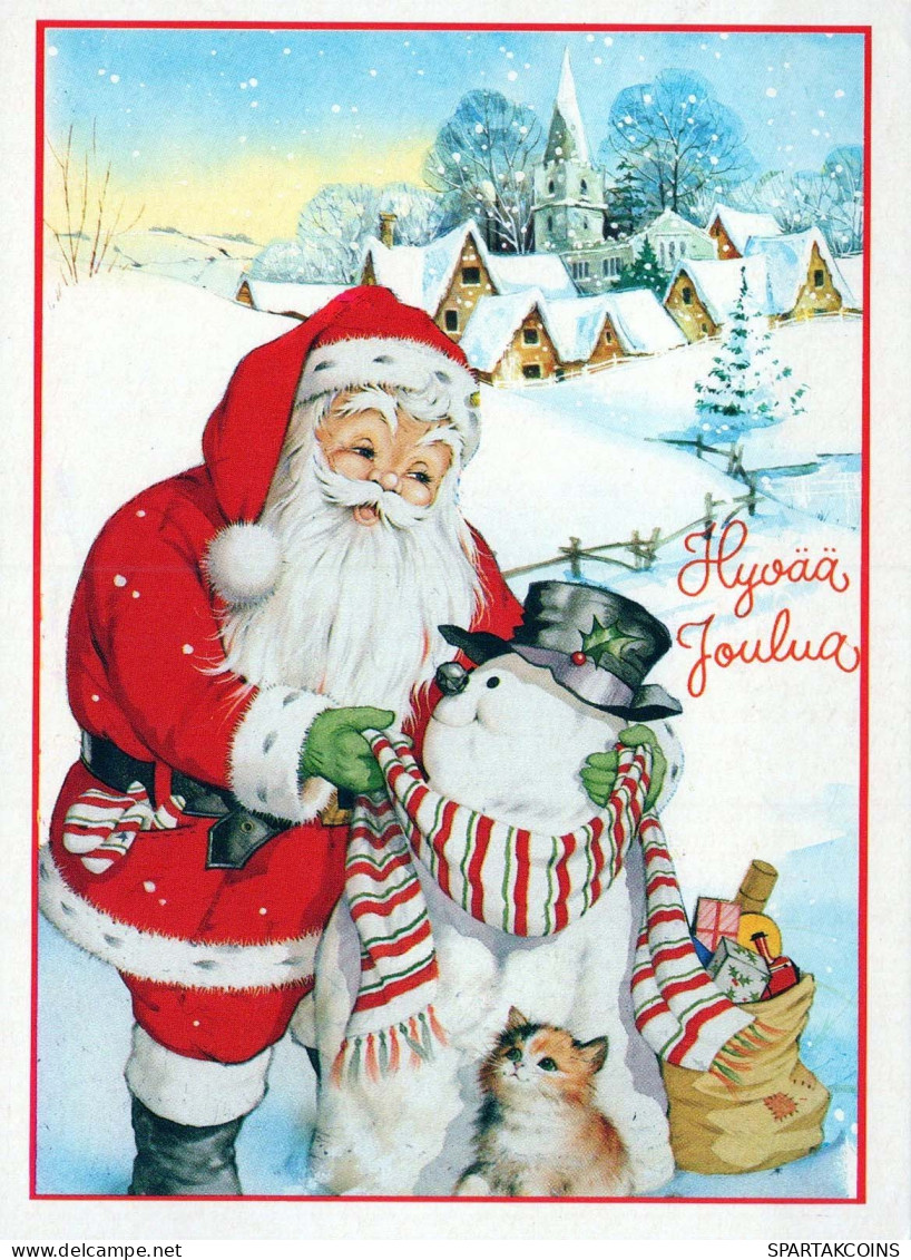 BABBO NATALE Buon Anno Natale Vintage Cartolina CPSM #PBL355.IT - Kerstman