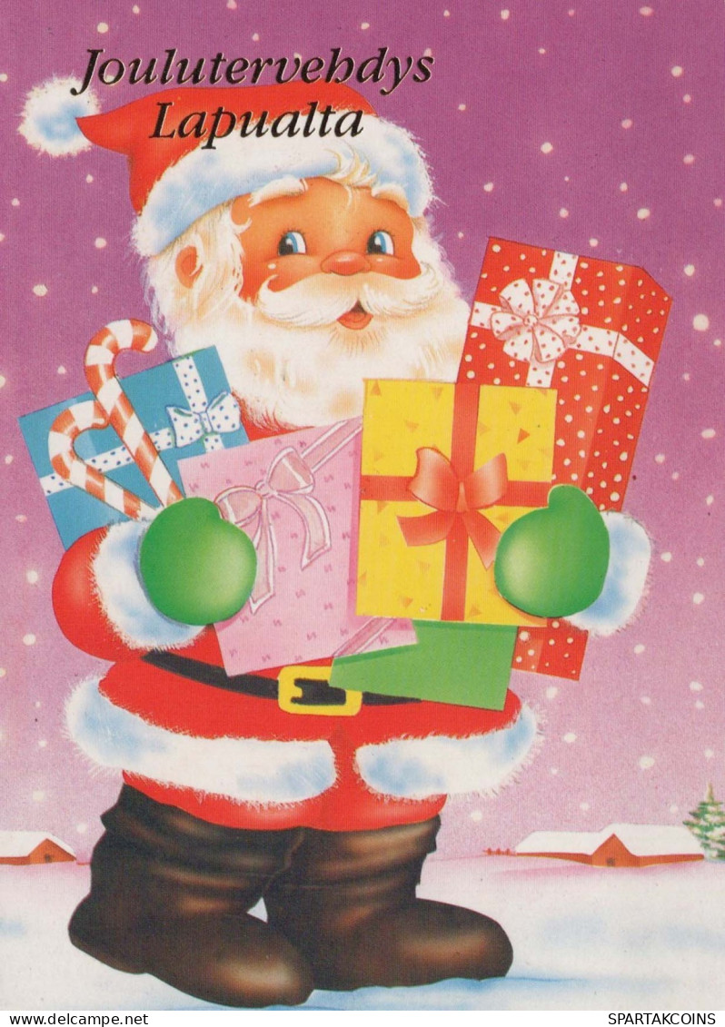 BABBO NATALE Buon Anno Natale Vintage Cartolina CPSM #PBL028.IT - Santa Claus