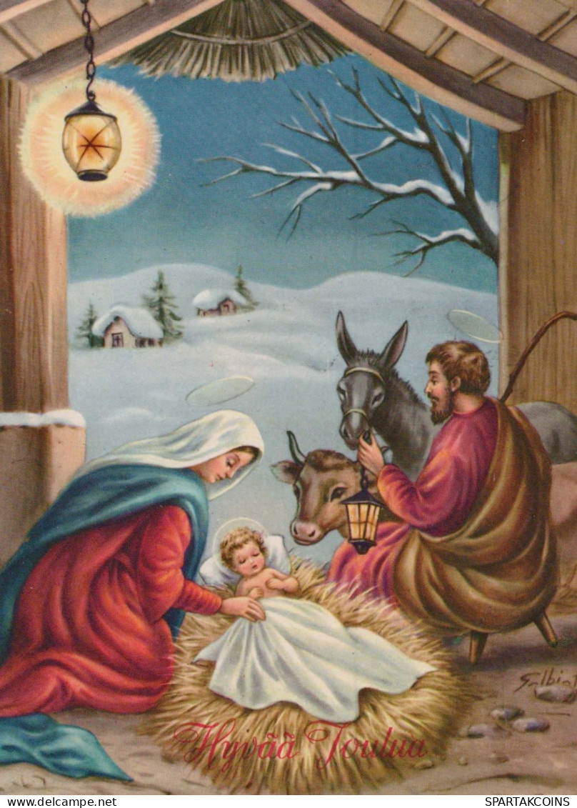 Vergine Maria Madonna Gesù Bambino Natale Religione Vintage Cartolina CPSM #PBB762.IT - Maagd Maria En Madonnas