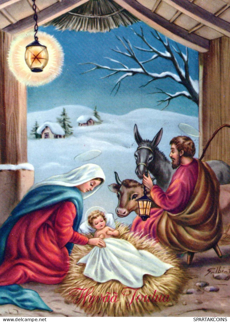 Vergine Maria Madonna Gesù Bambino Natale Religione Vintage Cartolina CPSM #PBB762.IT - Jungfräuliche Marie Und Madona