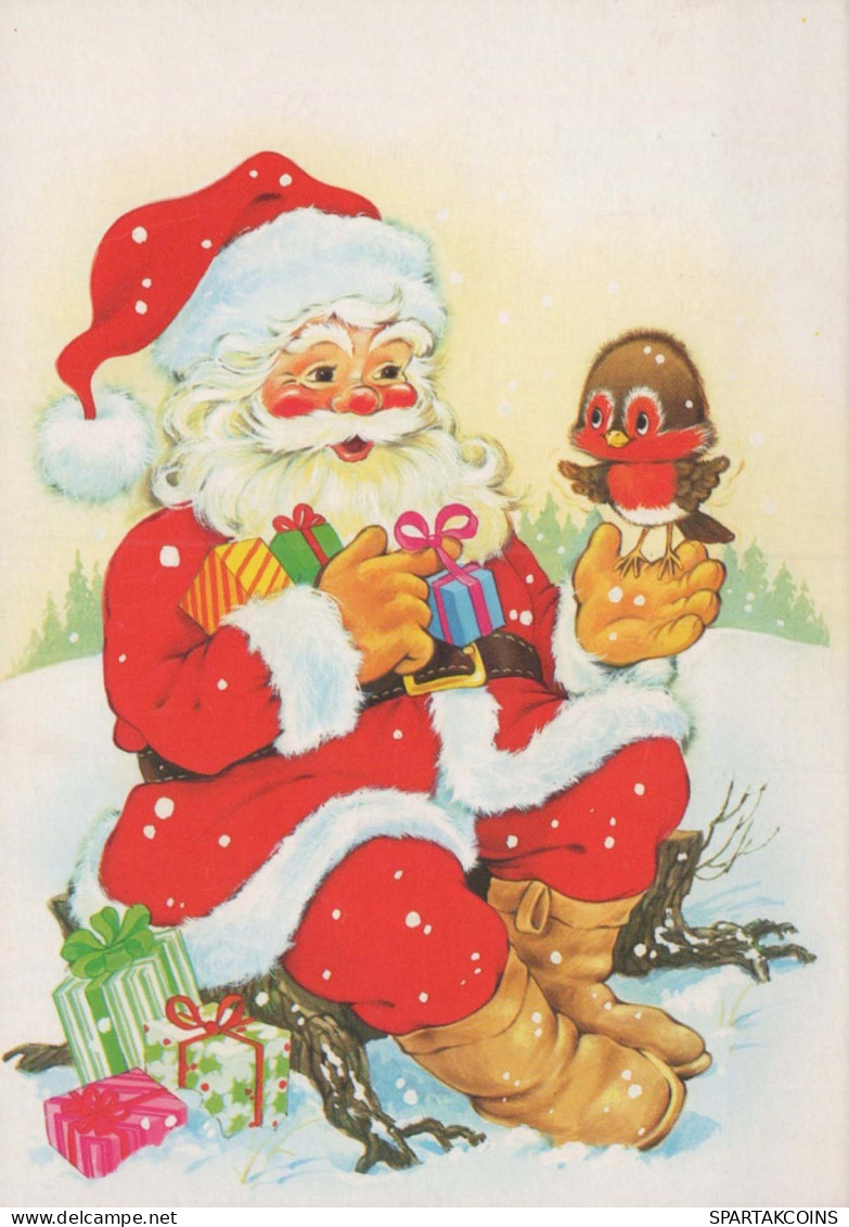 BABBO NATALE Buon Anno Natale Vintage Cartolina CPSM #PBL233.IT - Santa Claus