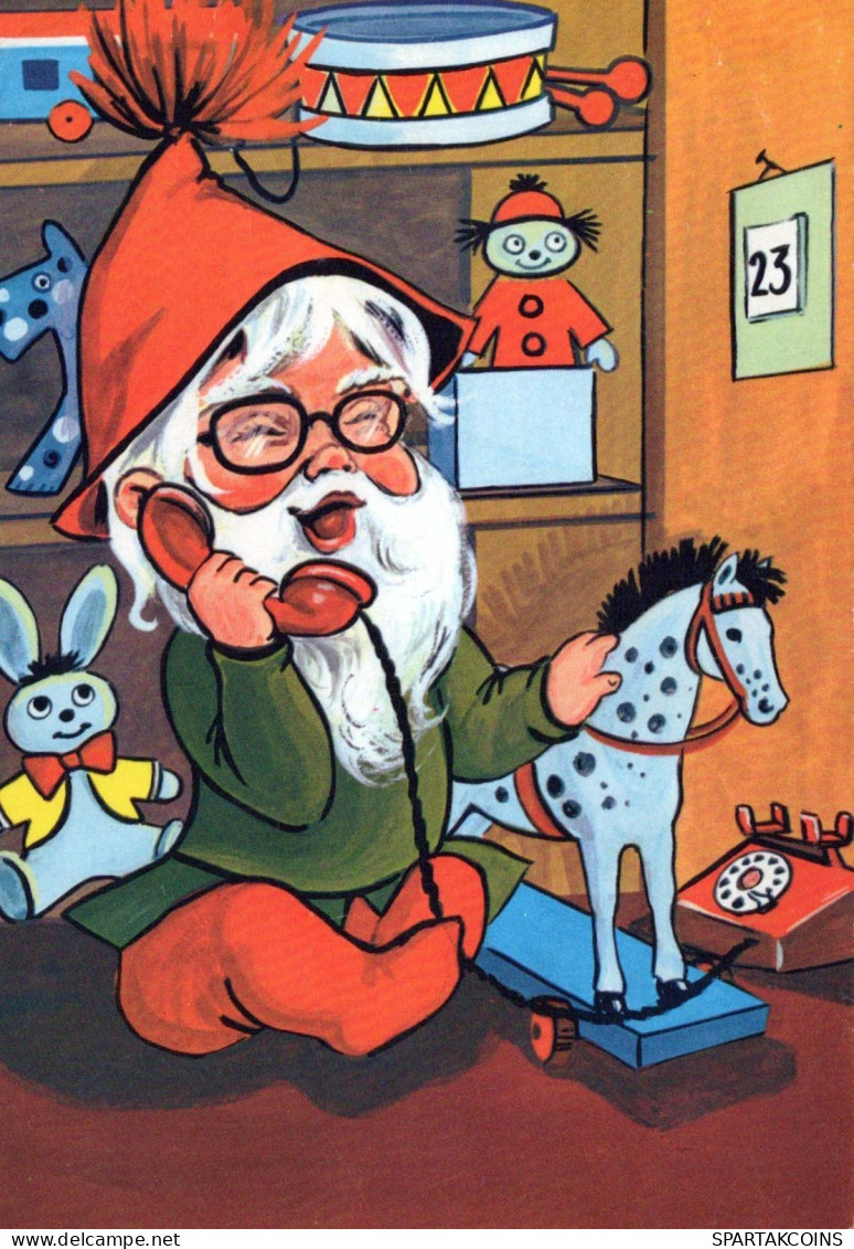 BABBO NATALE Buon Anno Natale Vintage Cartolina CPSM #PBL168.IT - Santa Claus