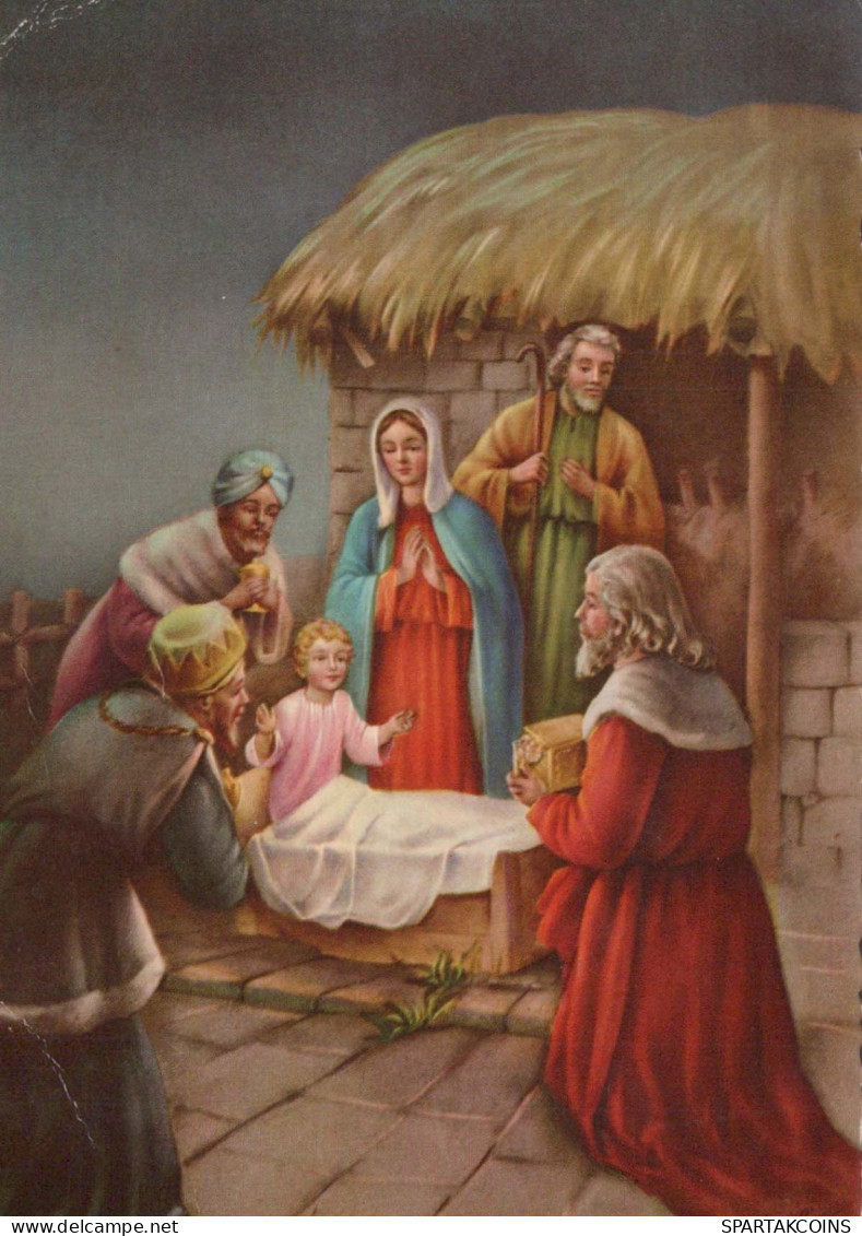 Vergine Maria Madonna Gesù Bambino Natale Religione Vintage Cartolina CPSM #PBB825.IT - Jungfräuliche Marie Und Madona