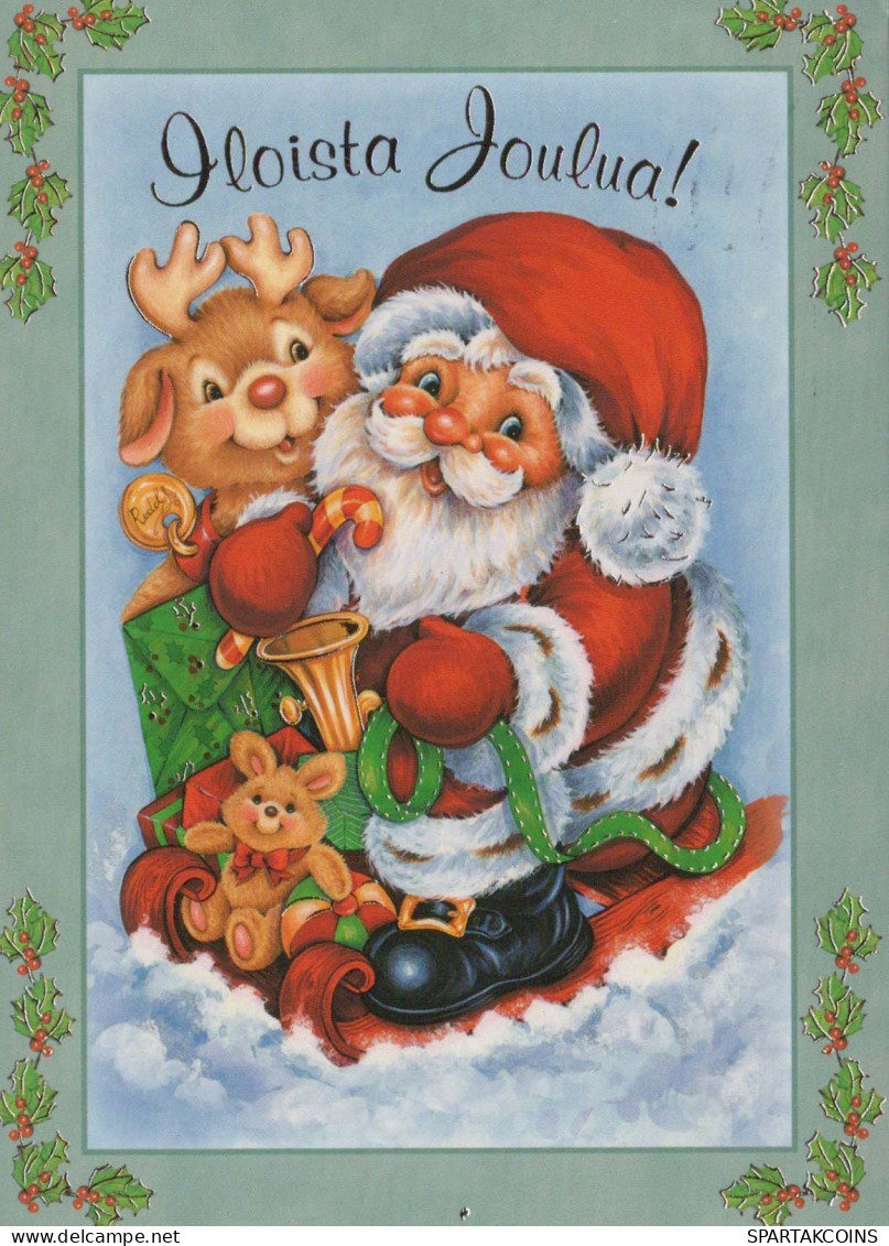 BABBO NATALE Buon Anno Natale Vintage Cartolina CPSM #PBL094.IT - Kerstman