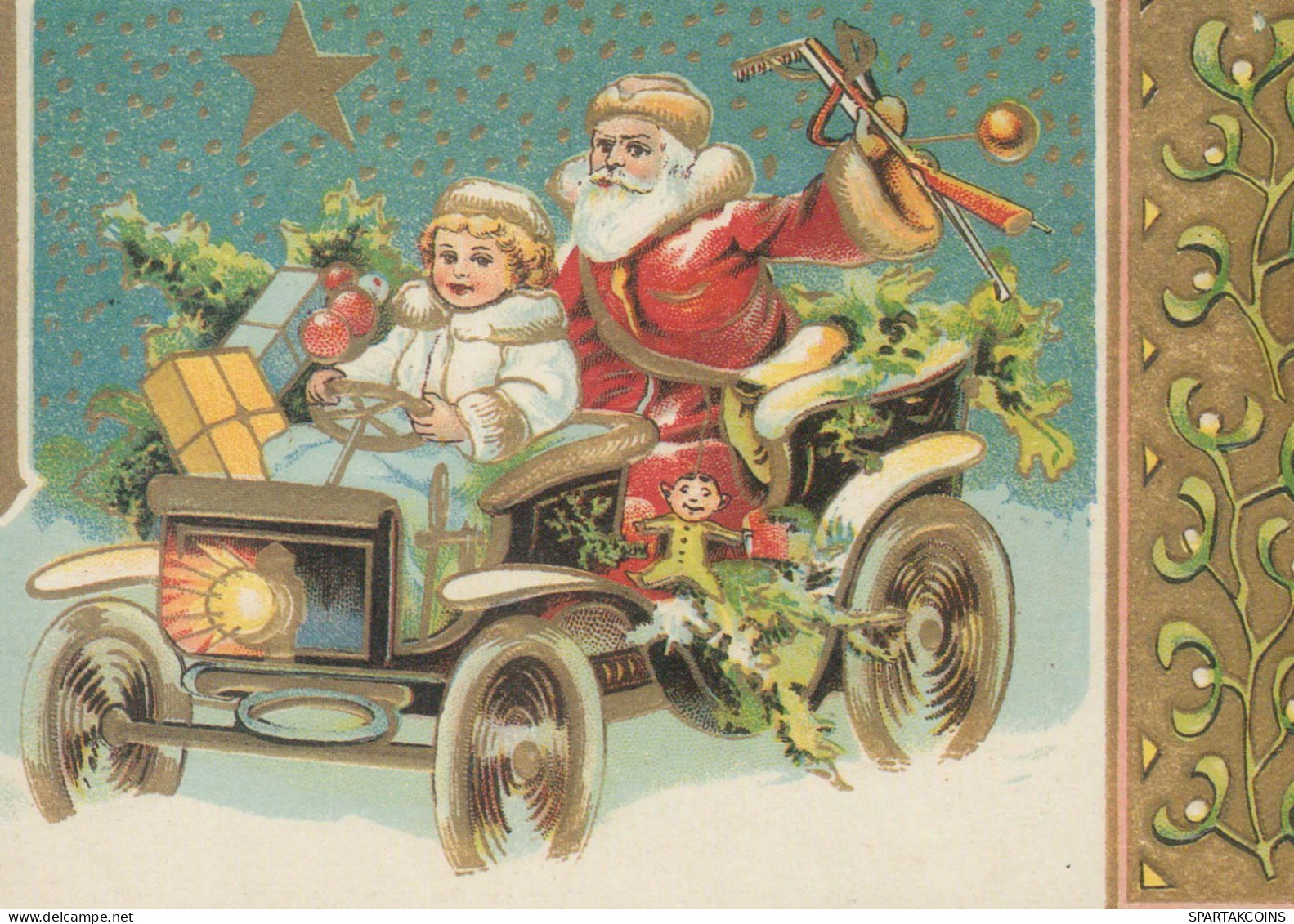 BABBO NATALE Buon Anno Natale Vintage Cartolina CPSM #PBB105.IT - Santa Claus