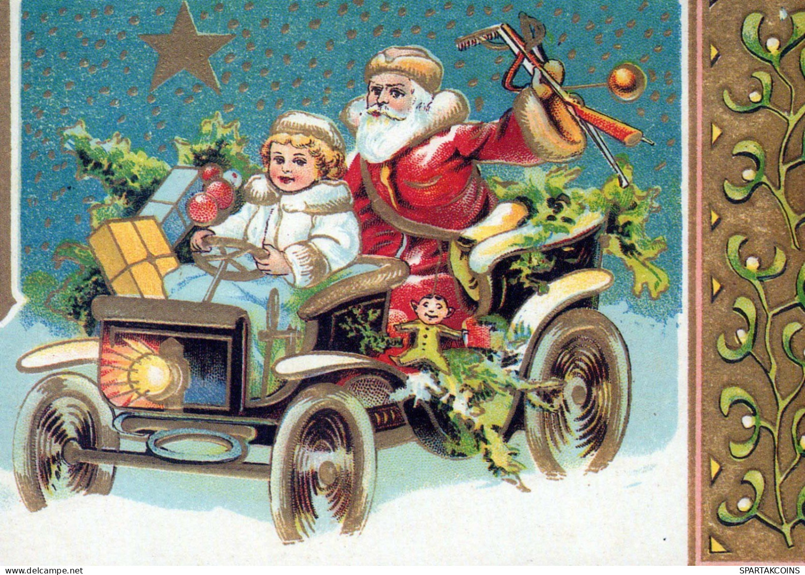 BABBO NATALE Buon Anno Natale Vintage Cartolina CPSM #PBB105.IT - Santa Claus