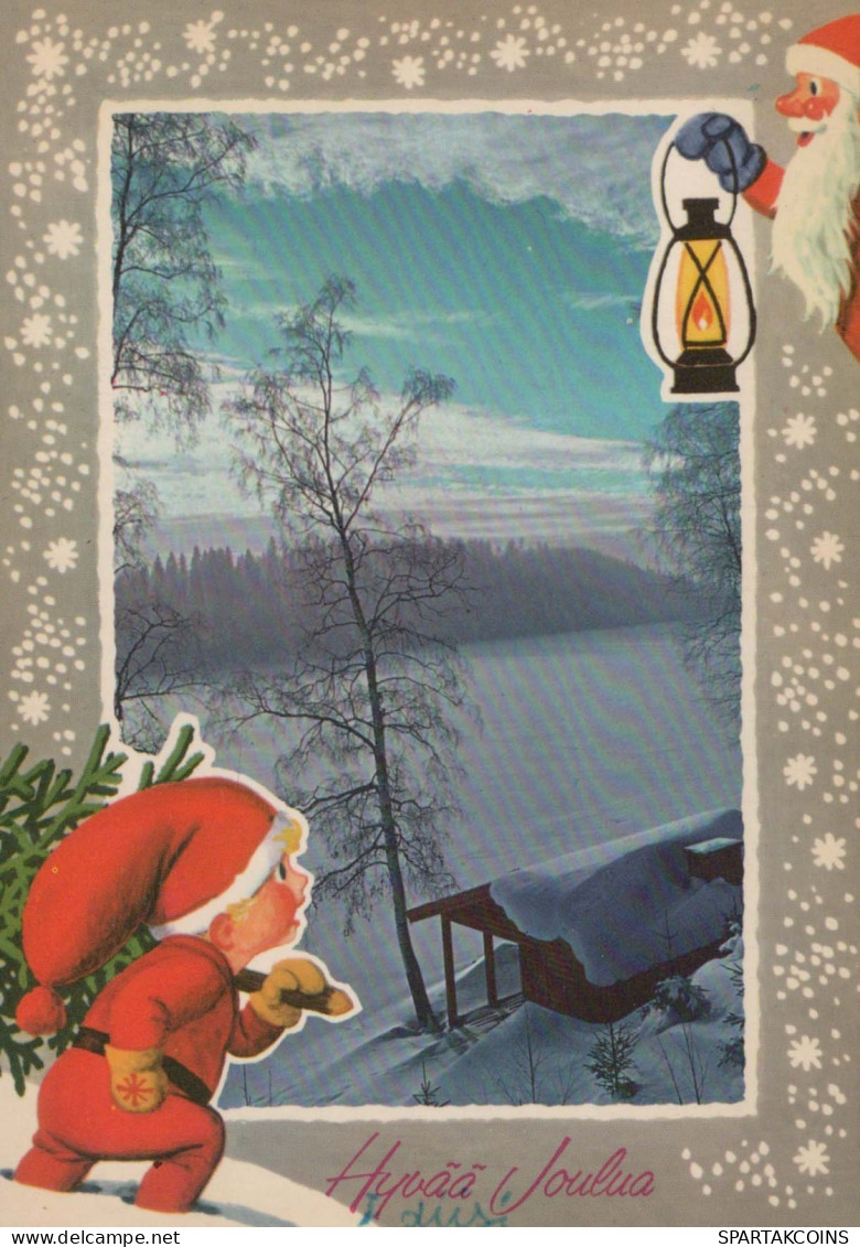 BABBO NATALE Buon Anno Natale Vintage Cartolina CPSM #PAV683.IT - Kerstman