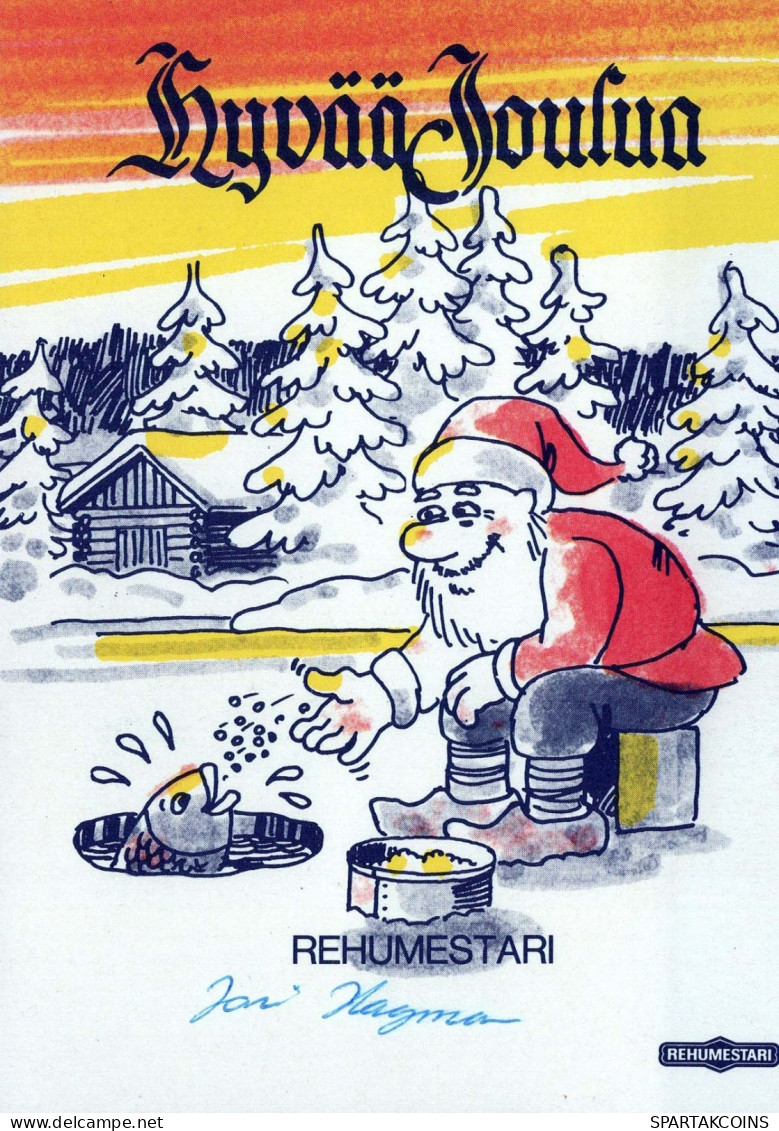 BABBO NATALE Buon Anno Natale Vintage Cartolina CPSM #PAU528.IT - Kerstman