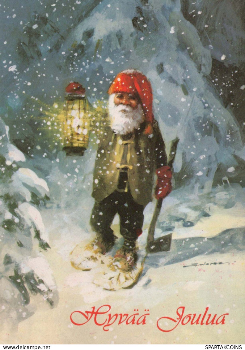 BABBO NATALE Buon Anno Natale Vintage Cartolina CPSM #PAU595.IT - Santa Claus